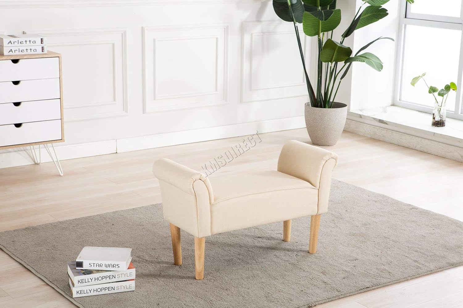 Westwood Fabric Bench Footstool Seat Pouf Pouffee Ottoman Stool