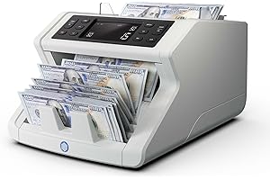 Safescan 2250 Money Counter Machine with Counterfeit Detection, Multi-Currency, Add/Batch Modes, LCD-Display, High-Speed Counts and Sorts 1,000 bills per minute, 3 Point Counterfeit Check