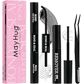 Mayhug Lash Cluster Glue, Bond and Seal, Waterproof, 72H Strong Hold Kit | 4-in-1 DIY Lash Kit with Bond &amp; Seal, 5ml Remover &amp; Lash Tweezers|Quick-Dry, Waterproof, 72H Strong Hold