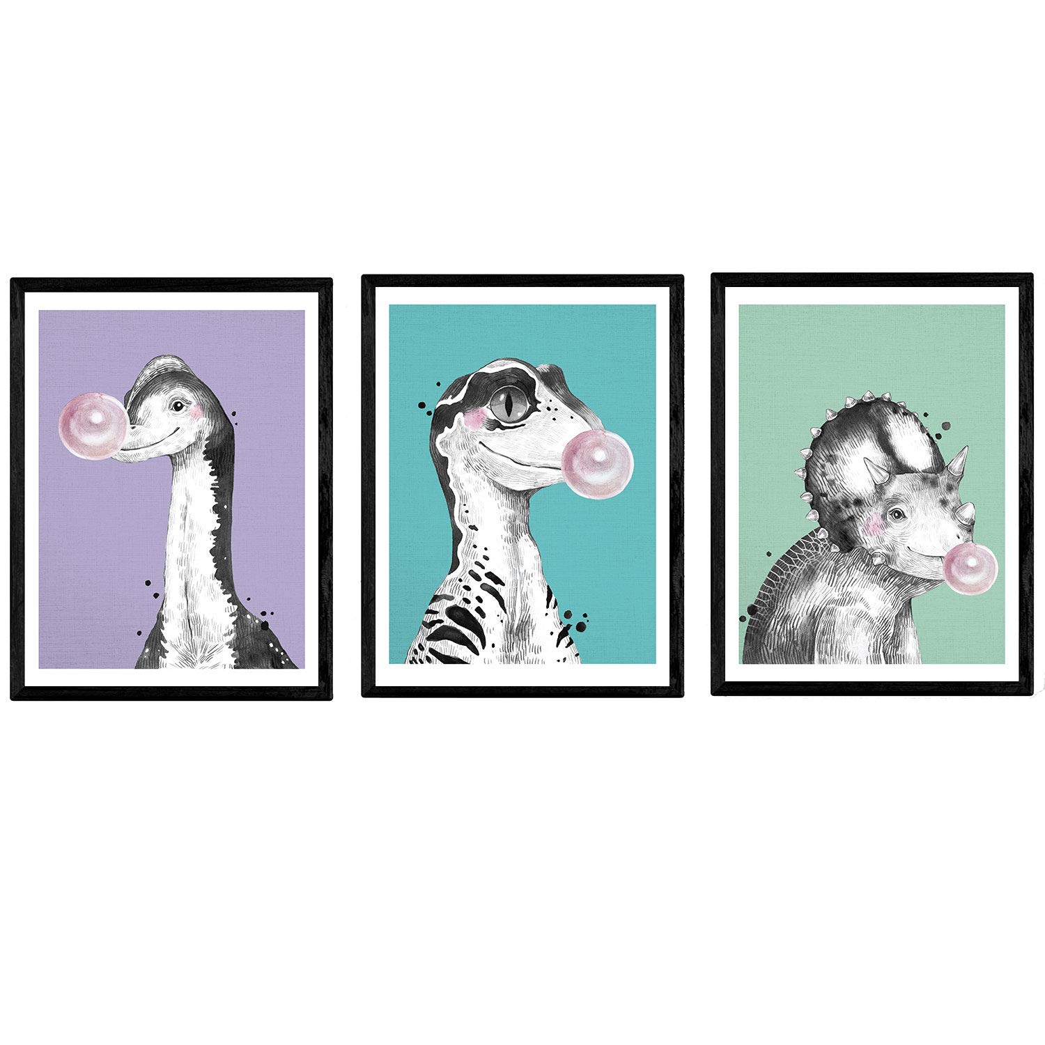 Nacnic Pack Dinosaur posters with chewing gum. Dinosaur films for children. A3 size