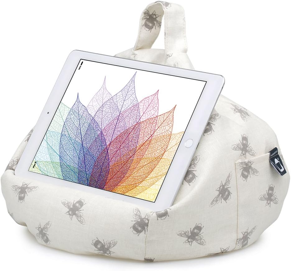 iBeani iPad Pillow & Tablet Cushion Stand - Securely Holds Any Size Tablet, eReader or Book Upto 12.9 inches, Hands Free Comfort at Any Angle on Any Surface - Bees, by iBeani