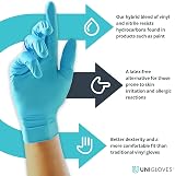 UNIGLOVES Unitrile GS0054 Medical Gloves Powder Free Large Blue Box 100 view 2