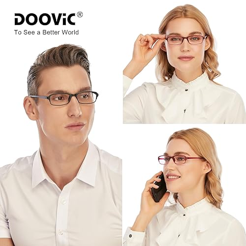DOOViC Pack Computer Reading Glasses Blue Light Blocking Anti