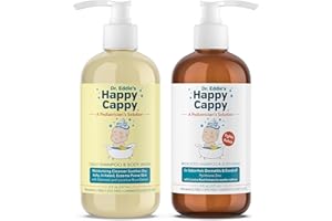 Happy Cappy Daily Medicated Shampoo and Body Wash Bundle - Baby Dandruff Shampoo for Cradle Cap and Seborrheic Dermatitis, Helps Redness, Dermatologist Tested, Fragrance-Free - 2 Pieces