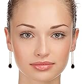 Galaxy Gold GG 14k Solid Gold Threaded Dangle Earrings with Garnets