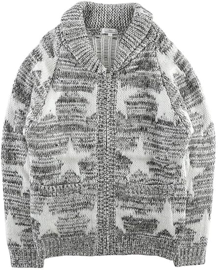 Amazon グラシアス スター 柄 カウチン セーター メンズ ニット 厚手 長袖 ジャケット ブルゾン 星 コート ジャケット 通販