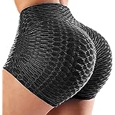SEASUM Women Workout Booty Shorts Scrunch Butt Lifting Yoga Shorts High Waist Sports Textured Leggings Anti Cellulite