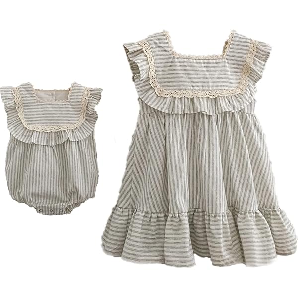knee length dresses for ladies The Poet Dress in Sea Striped Linen Sea Striped Linen / 2024SP265 SSL / 1 main image 1