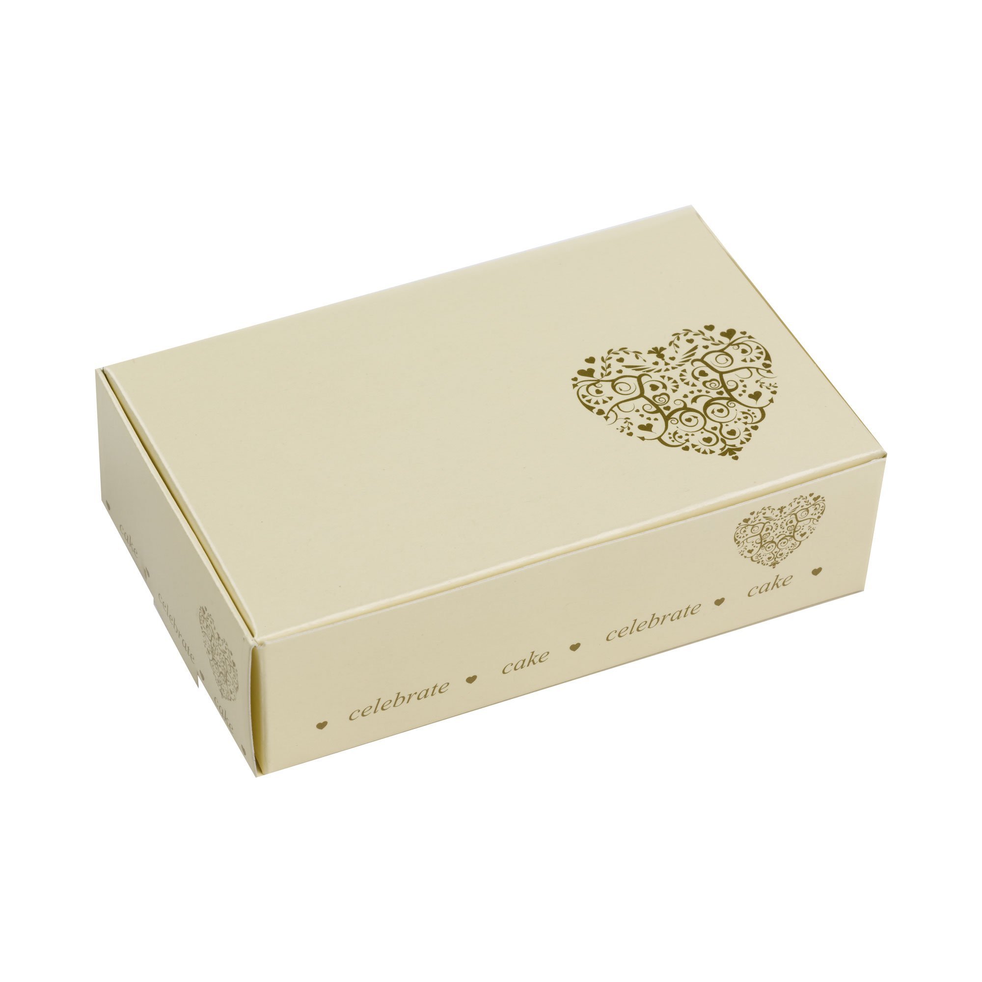 Neviti Vintage Romance Cake Box, Paper, Gold, 10 x 6.2 x 2.5 cm