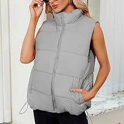 Century Star Grey Gray Puffer Vest for Women's