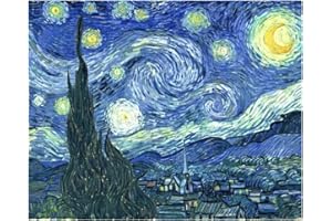 Stamped Cross Stitch Kits - Starry Night of Van Gogh Embroidery Kits for Beginners Adults,11 CT Patterns Dimensions Counted C