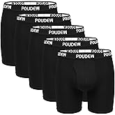 POUDEW Men's Breathable Mesh No Roll Waistband Tagless Athletic Underwear Boxer Briefs, Pack of 5