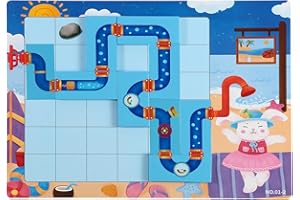 lewabov Logical Puzzle,Sequence Matching Game,with Game Cards（30 Scenes）,Classic Path Planning Game,STEM Educational Toys,Family Game,Logic Labyrinth Games for Adults and Kids(2 Puzzles).