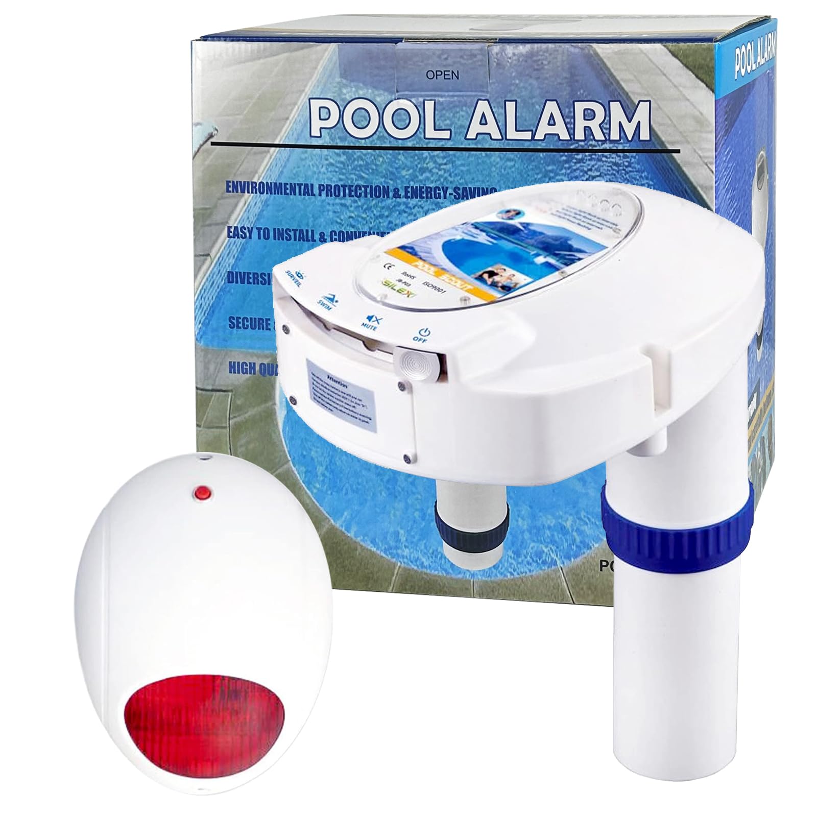 Photo 1 of (used item) Pool Alarm with Remote Receiver, Pool Underwater Drown Monitor System, Battery Powered Poolside Alarms