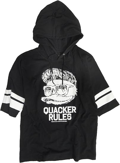 Amazon Duck Dude ダックデュード ペイズリー柄のお洒落番長アヒル ビッグフェイス 5分袖パーカー Mサイズ ブラック トレーナー パーカー 通販