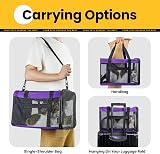 Conlun Cat Carrier Bag Soft-Sided Pet Carrier 4-Sided Mesh Purple M view 7