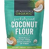 Viva Naturals Organic Coconut Flour (4 lbs) - Gluten Free Flour Substitute for Keto, Paleo and Vegan Baking, Low Fat and Fibe