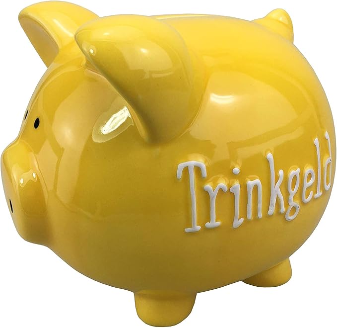 Amazon De Spardose Schwein Aus Keramik Trinkgeld Geschenk Mitbringsel Kinder Sparen Gelb Xl