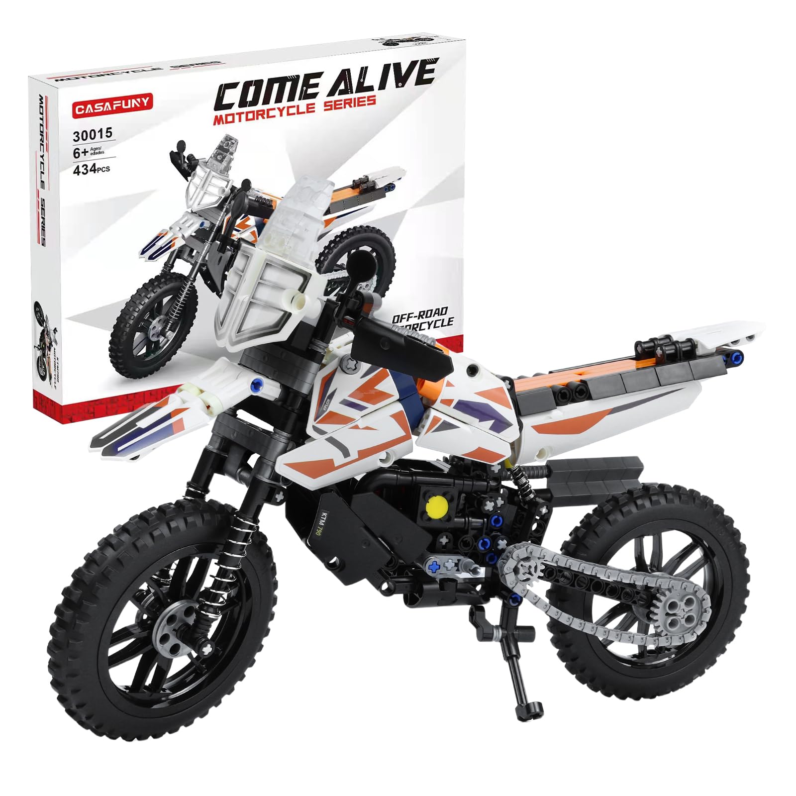 CASAFUNY Technology Motorcycle Toy Building Blocks Compatible with Lego Technic Model Kit Clamping Blocks Set for Boys and Girls from 6 Years