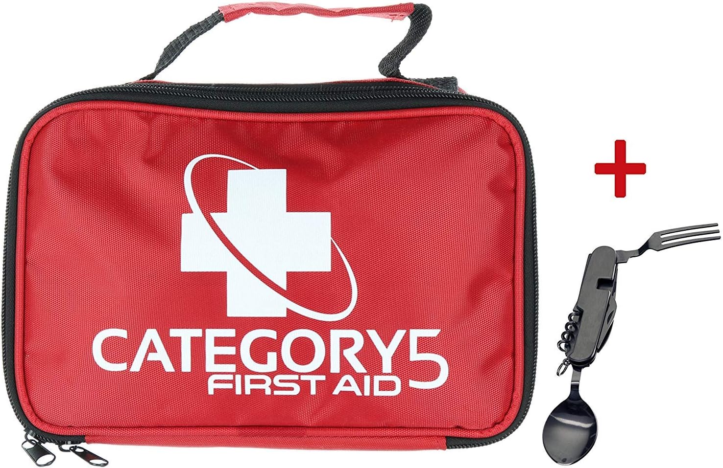 CATEGORY5 First Aid Kit - Compact and Small Perfect for Survival Emergency Disaster Earthquake - Fits in Car Home and Office or for Travel Camping and Hiking