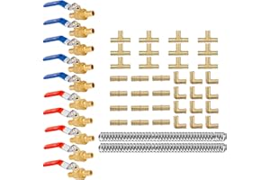 1/2 Inch Pex with PEX Cinch Clamps Set For Pex Pipe (36PcsPex Fittings+10Pcs Ball Valve Fittings+104Pcs Clamps)