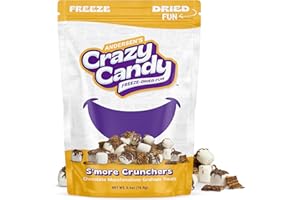 ANDERSEN'S CRAZY CANDY FREEZE-DRIED FUN Freeze Dried S'mores with Marshmallow Chocolate Graham Cracker, Crazy Candy S'more Crunchers - Campfire Flavor Crunchy Candy