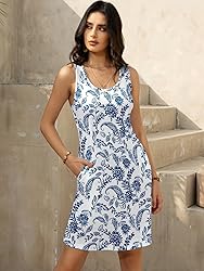 LUXVEER Women's Summer Dress 2025 Sleeveless Floral