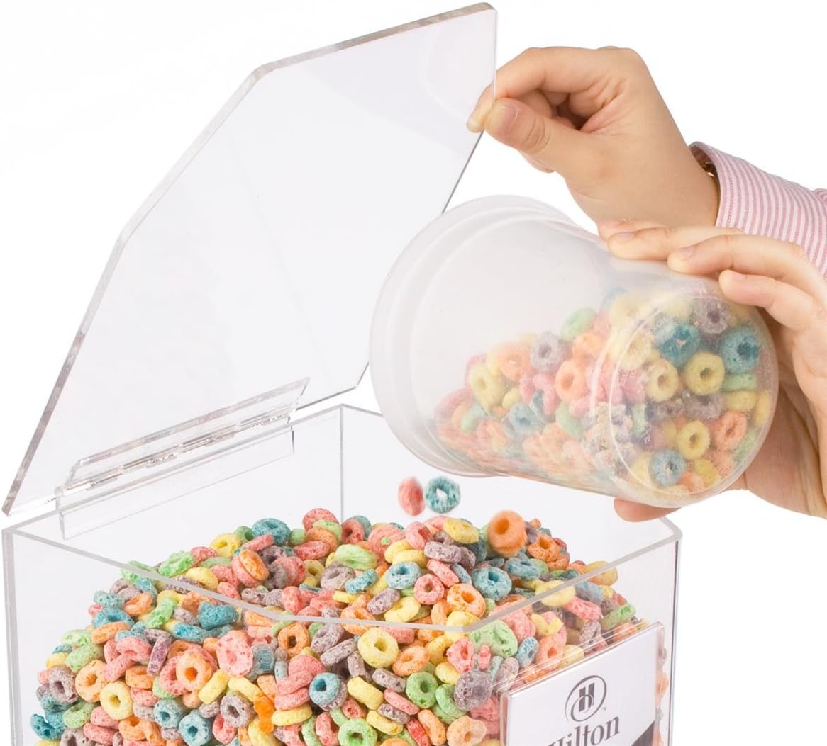 Clear Acrylic Dry Food Dispenser, 3-1/2 Gallon with Gravity Fed Mechanism -