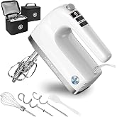 Lord Eagle 9-Speed Digital Hand Mixer Electric Handheld, 500W DC Motor | Kitchen Mixer for Cake Baking, Lightweight Egg Beaters with Stain-resistant &amp; Waterproof Storage Bag &amp; 6 Accessories