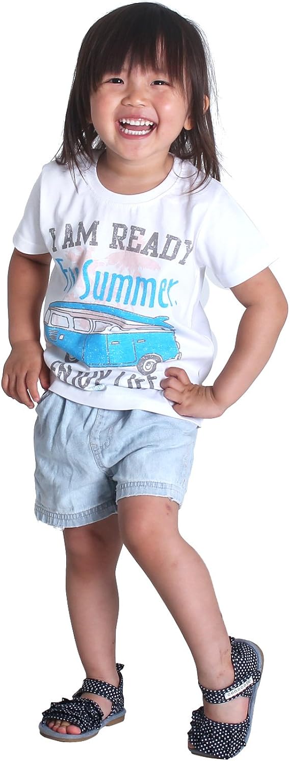 Amazon オーガニックコットン使用 半袖プリントtシャツ Enjoy Life 子供服 男の子 女の子 110 White Tシャツ カットソー 通販