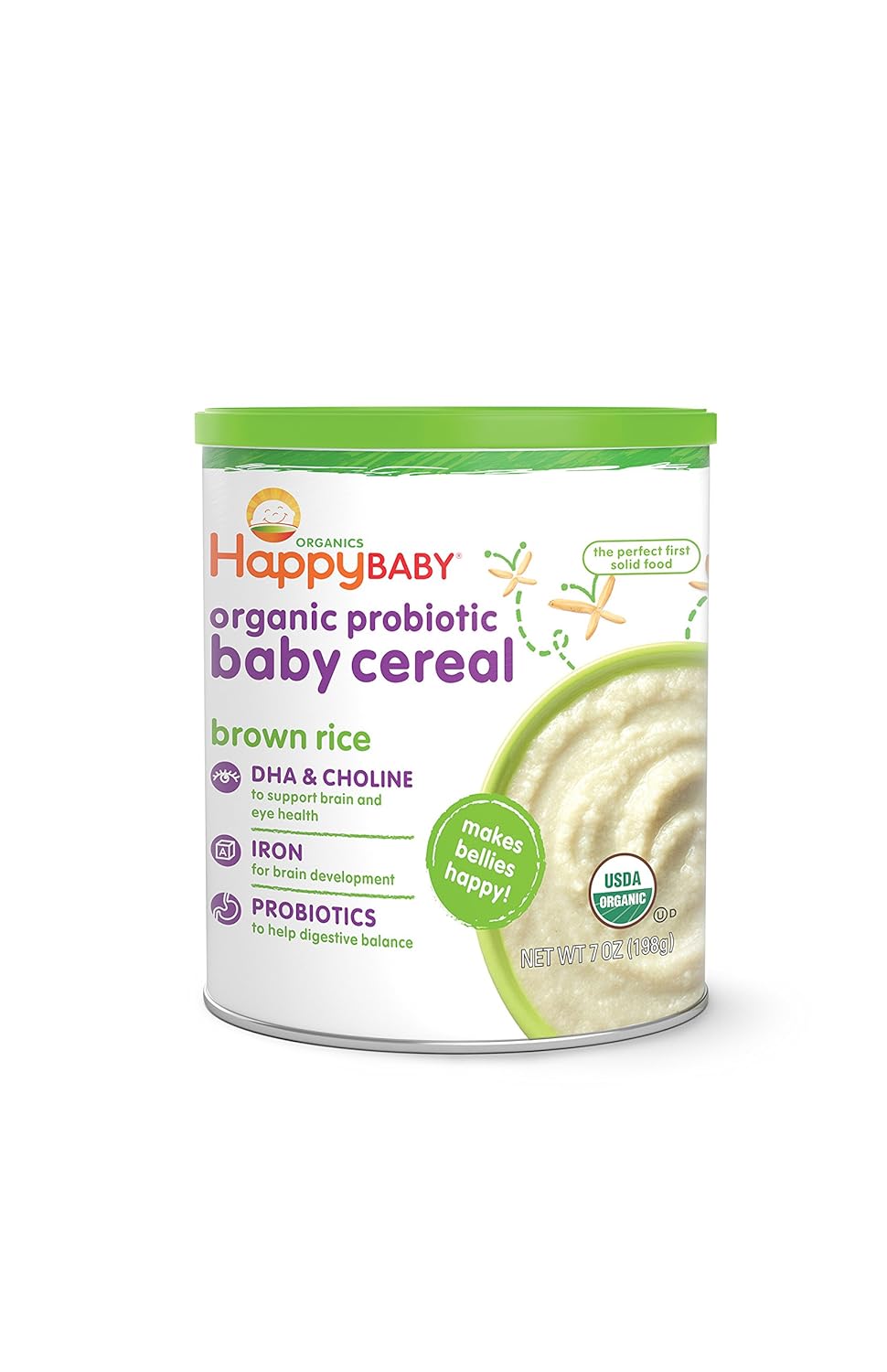happy baby organic probiotic baby cereal with choline