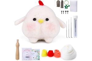 LOKUNN Needle Felting Starter Kit, Animal Needle Felting Kit, Complete Needle Felting Tools, Needle Felting Kit for Adults Beginners, DIY Crafts(White Chick)