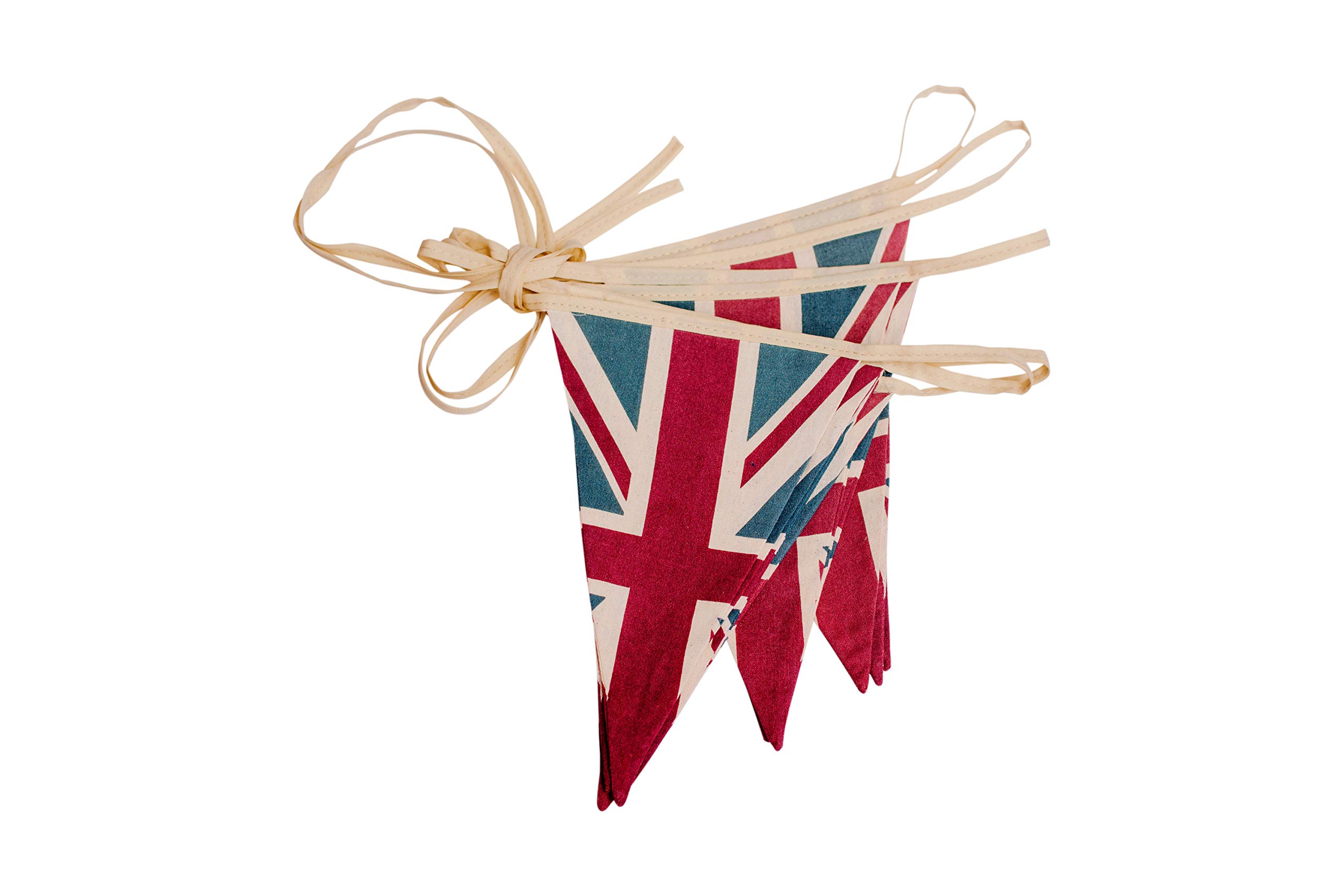 ASVP Shop® Vintage British Union Jack Textile Flag Cloth Fabric Bunting Retro Banner UK (5 m, Red, Blue, White)