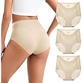INNERSY Women's High Waist Seamless Underwear No Show Panties Full Coverage Briefs 3-Pack