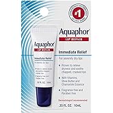 Aquaphor Lip Repair Ointment - Long-lasting Moisture to Soothe Dry Chapped Lips - .35 fl. oz. Tube