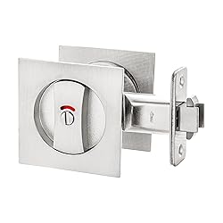 Malimali Pocket Door Lock, Brushed Steel Pocket