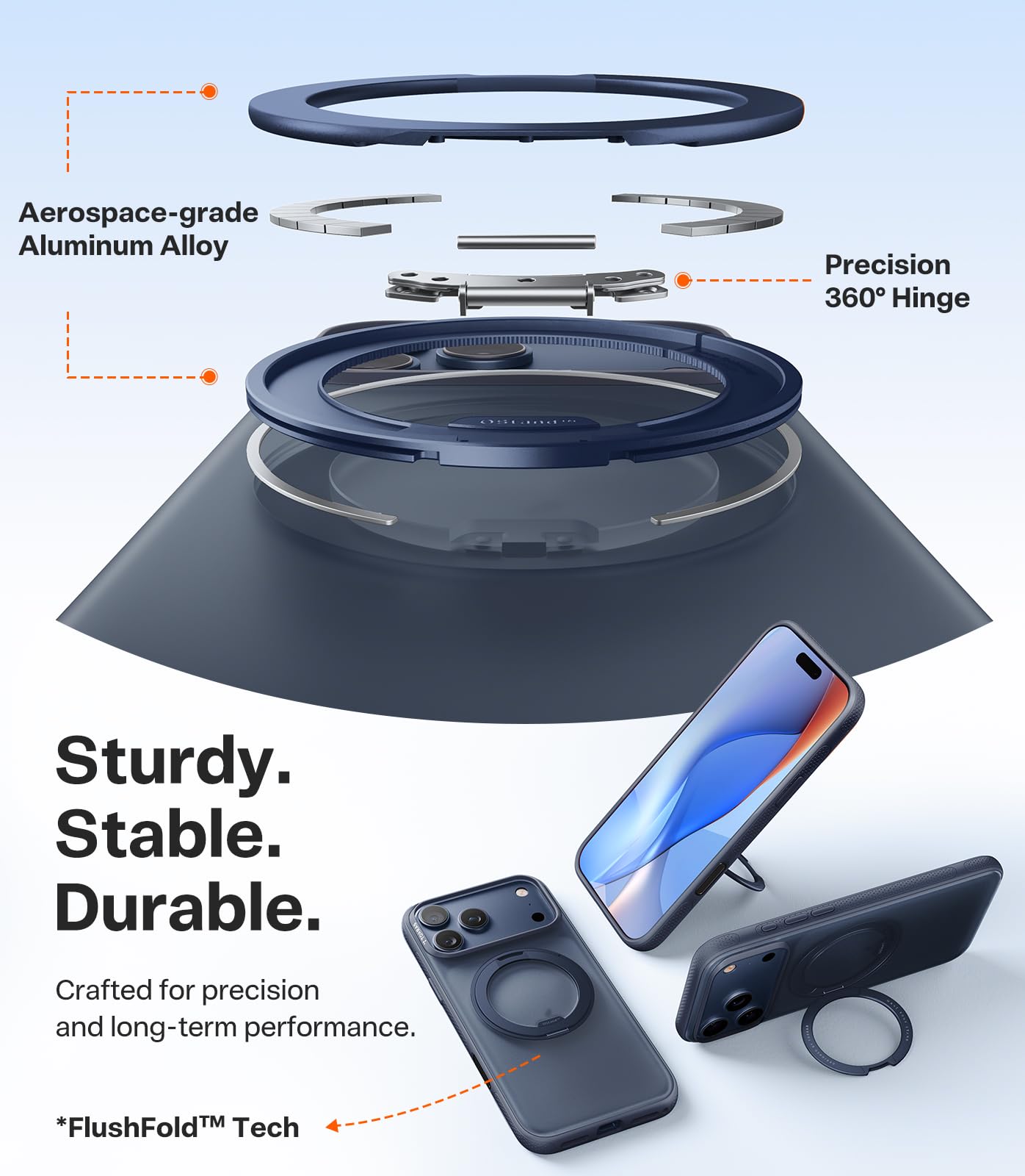 TORRAS 360 Magnetic Stand for iPhone 17 Pro Max Case, [Fit for MagSafe] [4X Military-Grade Protection] Slim Case for iPhone 17 Pro Max, 6.9