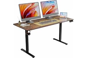 ERGOMAKER 63x27.5inch(160x70cm) Electric Standing Desk Adjustable Height, Electric Stand Up Computer Desk Ergonomic Sit Stand