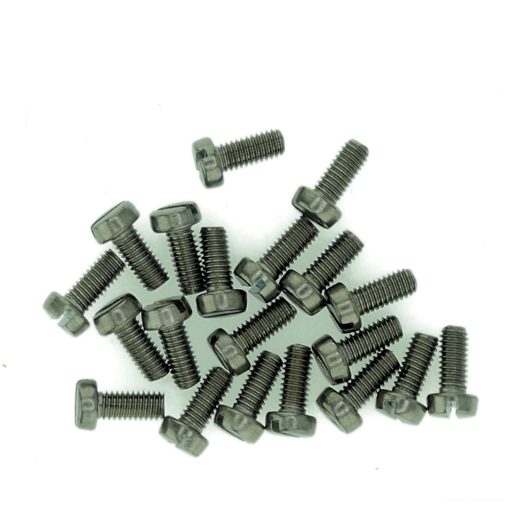 M1.6 (1.6mm x 6mm) Slot Cheese Machine Screw (Bolt) - Stainless Steel (A2) (Pack of 20)