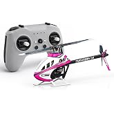 OMPHOBBY M1 V3 PRO 100 Class Mini 3D RC Helicopter Ready to Fly, 6CH Direct Drive with Built-in ELRS Receiver &amp; OFS3+ Flight Control, Micro Helicopters with RadioMaster T8L Transmitter RTF Pink