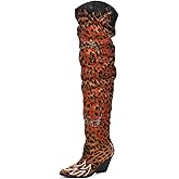 Cape Robbin Women's Western Thigh High Over The Knee Cowboy Cowgirl Boots - Chunky Block Heel Fashion Boots for Women (KELSEY-21)