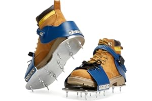 Leweio Gunite Spiked Shoes with 3/4in Short Spikes,New Upgrade Strap Design and Non-Slip Adjustable Snap for Epoxy Floor,Blue Color (Pair)
