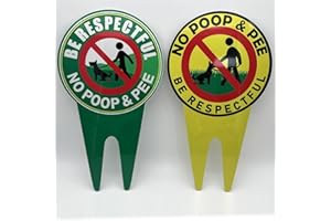 ZEPTRIX No Pooping Dog Signs For Yard 2 Piece Double-Sided Printing 14x8 Inches，Reflective pick up after your dog sign Uv Protected And Weatherproof Stop Dogs From Pooping Or Peeing On Your Lawn Yard Sign