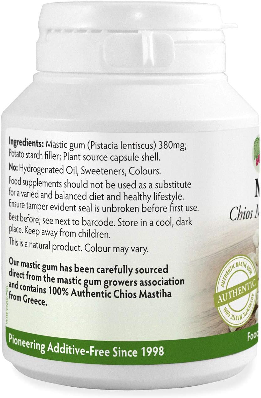 Natural Greek Chios (Xios) Mastic Gum 380mg x 90 Capsules, 100% Authentc Mastiha from Greece, Vegan - Image 3