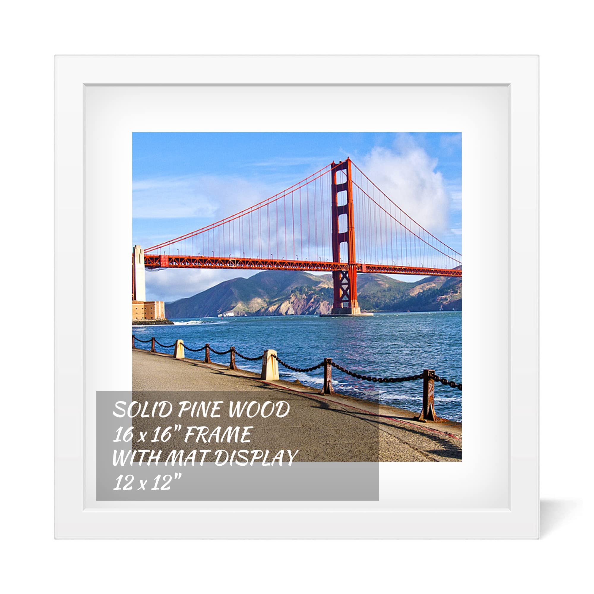 POUYCIW 16x16 inch Wood Picture Frame for Wall