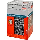 Simpson Structural Screws SD9112R500 No.9 by 1-1/2-Inch Structural-Connector Screw, 500-Pack