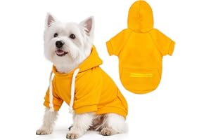 PETCARE Basic Dog Hoodie Sweaters for Small Medium Large Dogs Cats Puppy Clothes Soft Warm Fleece Dog Hoodies Sweatshirt with Small Pockets Fall Winter Chihuahua Dachshund Golden Retriever Outfits