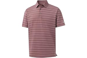 M MAELREG Golf Shirts for Men Moisture Wicking Striped Polo Performance Dry Fit Business Sports Mens Polo Shirts Short Sleeve