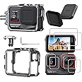 Rszfnjxry Aluminum Metal Frame Cage Case with Silicone Lens Cap and Screen Protector for Insta360 ACE PRO Camera Accessories Kit