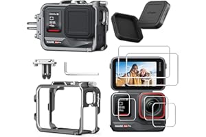 Rszfnjxry Aluminum Metal Frame Cage Case with Silicone Lens Cap and Screen Protector for Insta360 ACE PRO Camera Accessories Kit